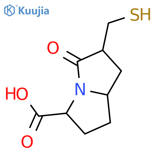 1H-Pyrrolizine-3-carboxylic acid, hexahydro-6-(mercaptomethyl)-5-oxo- structure