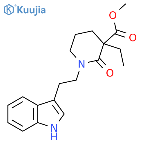 3-Piperidinecarboxylic acid, 3-ethyl-1-[2-(1H-indol-3-yl)ethyl]-2-oxo-,methyl ester structure