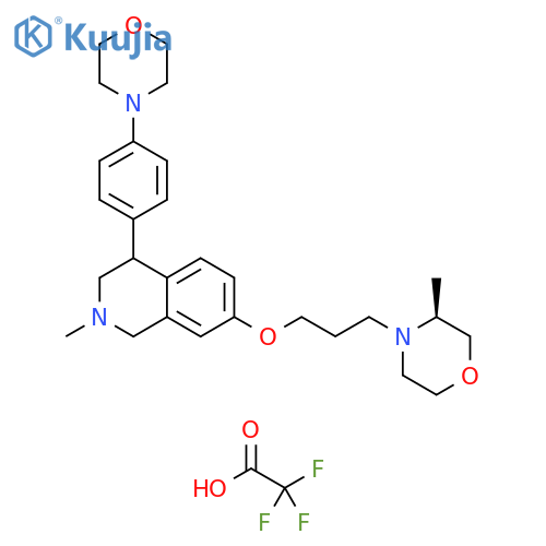Isoquinoline,1,2,3,4-tetrahydro-2-methyl-7-[3-[(3S)-3-methyl-4-morpholinyl]propoxy]-4-[4-(4-morpholinyl)phenyl]-, trifluoroacetate structure