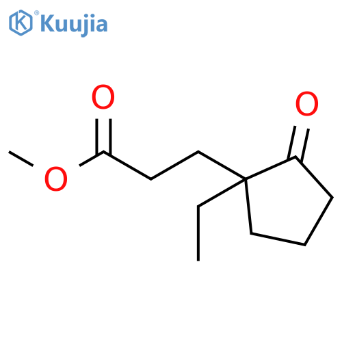 Cyclopentanepropanoic acid, 1-ethyl-2-oxo-, methyl ester structure