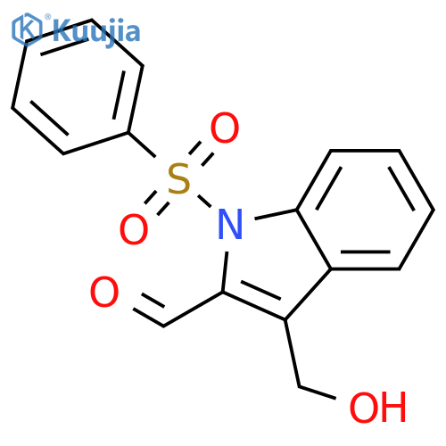 1H-Indole-2-carboxaldehyde, 3-(hydroxymethyl)-1-(phenylsulfonyl)- structure