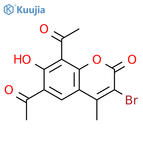 2H-1-Benzopyran-2-one, 6,8-diacetyl-3-bromo-7-hydroxy-4-methyl- structure