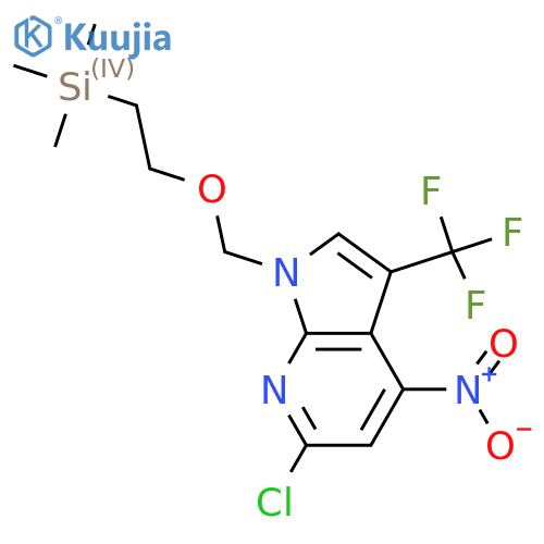 6-Chloro-4-nitro-3-(trifluoromethyl)-1-((2-(trimethylsilyl)ethoxy)methyl)-1H-pyrrolo[2,3-b]pyridine structure