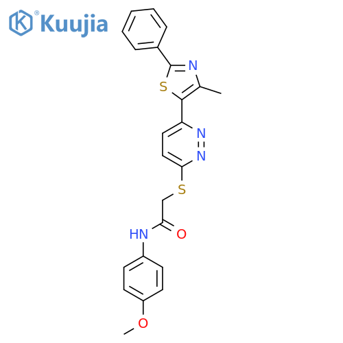 N-(4-methoxyphenyl)-2-{6-(4-methyl-2-phenyl-1,3-thiazol-5-yl)pyridazin-3-ylsulfanyl}acetamide structure