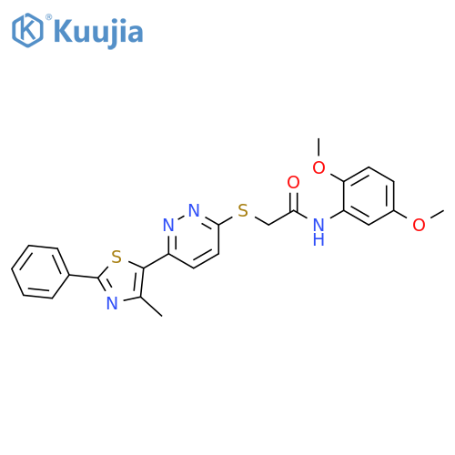 N-(2,5-dimethoxyphenyl)-2-{6-(4-methyl-2-phenyl-1,3-thiazol-5-yl)pyridazin-3-ylsulfanyl}acetamide structure