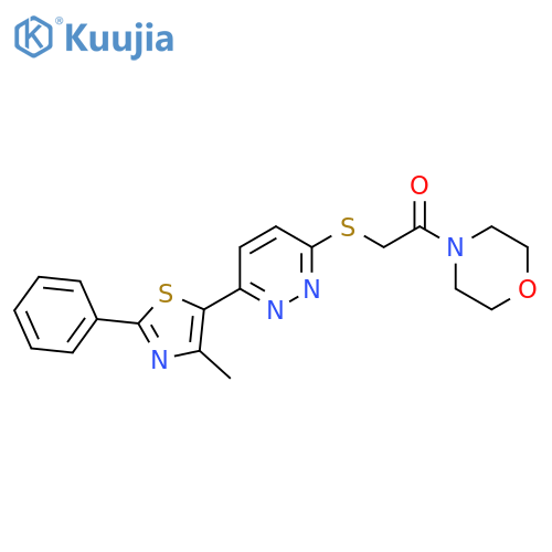 2-{6-(4-methyl-2-phenyl-1,3-thiazol-5-yl)pyridazin-3-ylsulfanyl}-1-(morpholin-4-yl)ethan-1-one structure