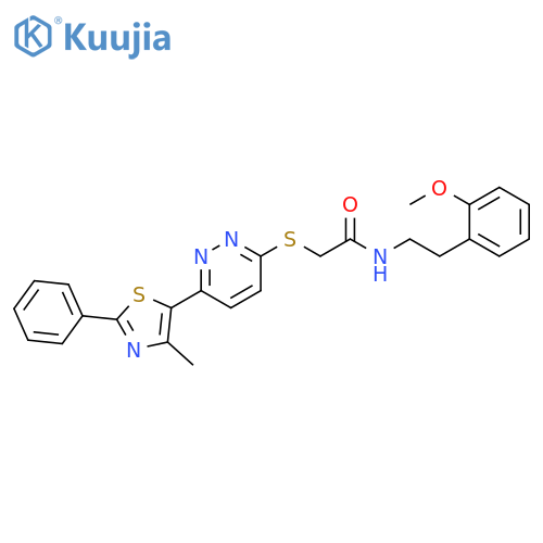 N-2-(2-methoxyphenyl)ethyl-2-{6-(4-methyl-2-phenyl-1,3-thiazol-5-yl)pyridazin-3-ylsulfanyl}acetamide structure