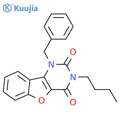 3-benzyl-5-butyl-8-oxa-3,5-diazatricyclo7.4.0.0^{2,7}trideca-1(9),2(7),10,12-tetraene-4,6-dione structure