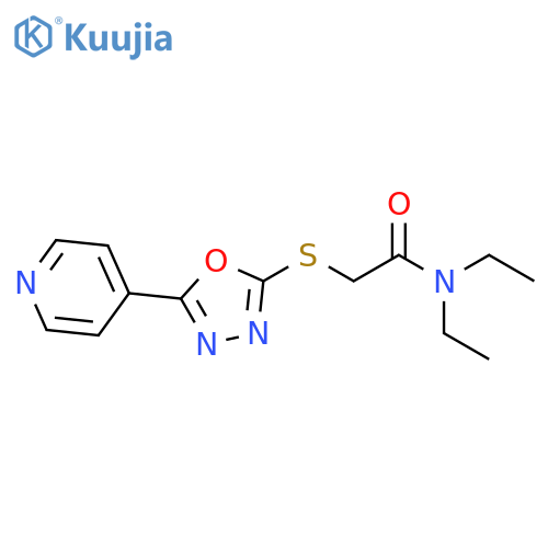 N,N-diethyl-2-{5-(pyridin-4-yl)-1,3,4-oxadiazol-2-ylsulfanyl}acetamide structure