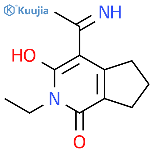 1H-Cyclopenta[c]pyridin-1-one,2-ethyl-2,5,6,7-tetrahydro-3-hydroxy-4-(1-iminoethyl)- structure