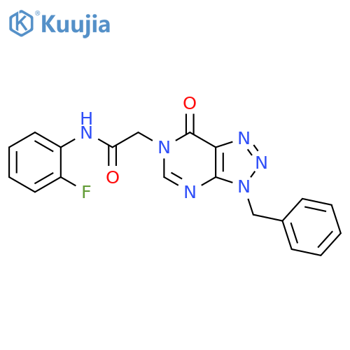 2-{3-benzyl-7-oxo-3H,6H,7H-1,2,3triazolo4,5-dpyrimidin-6-yl}-N-(2-fluorophenyl)acetamide structure
