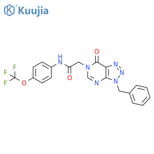 2-{3-benzyl-7-oxo-3H,6H,7H-1,2,3triazolo4,5-dpyrimidin-6-yl}-N-4-(trifluoromethoxy)phenylacetamide structure