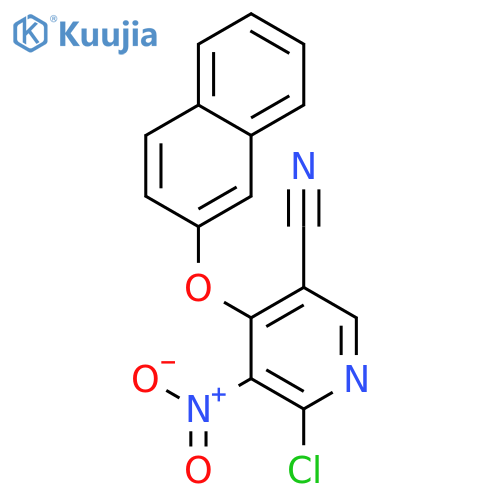 3-Pyridinecarbonitrile, 6-chloro-4-(2-naphthalenyloxy)-5-nitro- structure