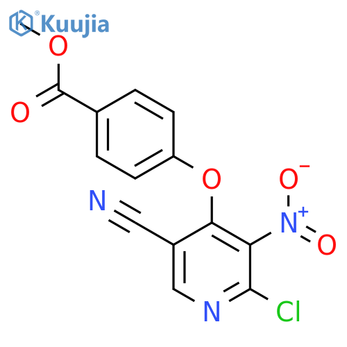 Benzoic acid, 4-[(2-chloro-5-cyano-3-nitro-4-pyridinyl)oxy]-, methyl ester structure