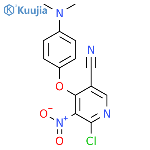 3-Pyridinecarbonitrile, 6-chloro-4-[4-(dimethylamino)phenoxy]-5-nitro- structure