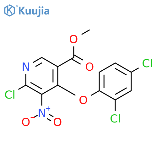 3-Pyridinecarboxylic acid, 6-chloro-4-(2,4-dichlorophenoxy)-5-nitro-, methyl ester structure