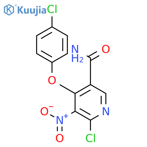 3-Pyridinecarboxamide, 6-chloro-4-(4-chlorophenoxy)-5-nitro- structure