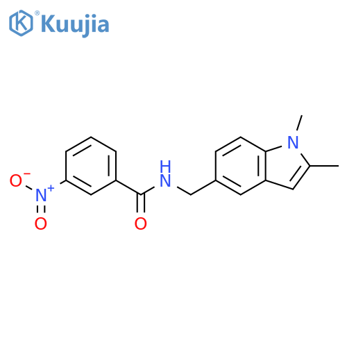 N-(1,2-dimethyl-1H-indol-5-yl)methyl-3-nitrobenzamide structure