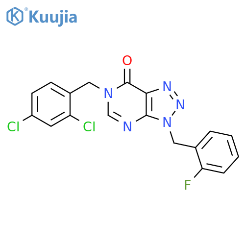 6-(2,4-dichlorophenyl)methyl-3-(2-fluorophenyl)methyl-3H,6H,7H-1,2,3triazolo4,5-dpyrimidin-7-one structure