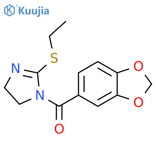 1-(2H-1,3-benzodioxole-5-carbonyl)-2-(ethylsulfanyl)-4,5-dihydro-1H-imidazole structure