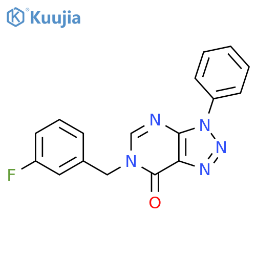 6-(3-fluorophenyl)methyl-3-phenyl-3H,6H,7H-1,2,3triazolo4,5-dpyrimidin-7-one structure