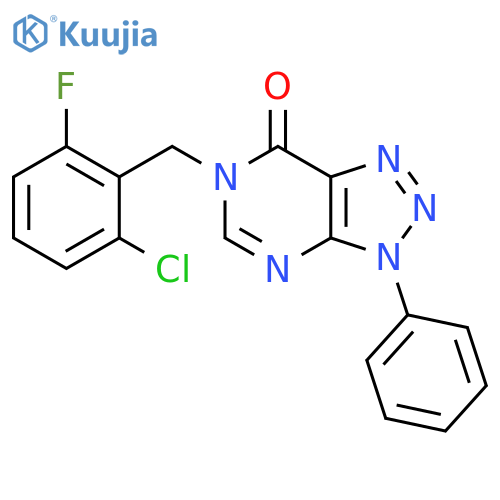 6-(2-chloro-6-fluorophenyl)methyl-3-phenyl-3H,6H,7H-1,2,3triazolo4,5-dpyrimidin-7-one structure