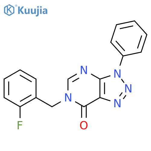 6-(2-fluorophenyl)methyl-3-phenyl-3H,6H,7H-1,2,3triazolo4,5-dpyrimidin-7-one structure