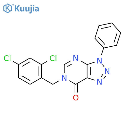 6-(2,4-dichlorophenyl)methyl-3-phenyl-3H,6H,7H-1,2,3triazolo4,5-dpyrimidin-7-one structure