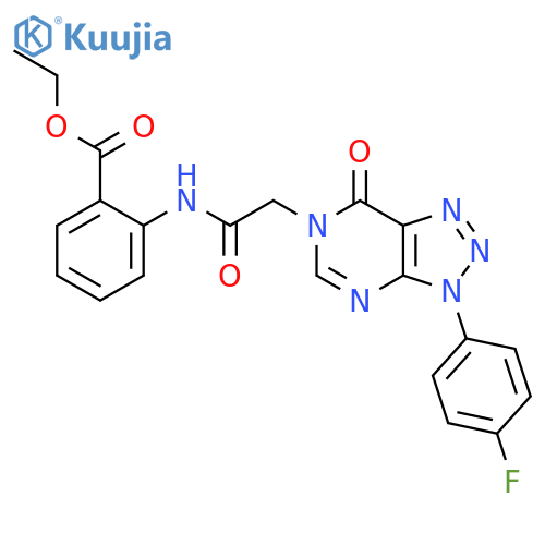 ethyl 2-{2-3-(4-fluorophenyl)-7-oxo-3H,6H,7H-1,2,3triazolo4,5-dpyrimidin-6-ylacetamido}benzoate structure