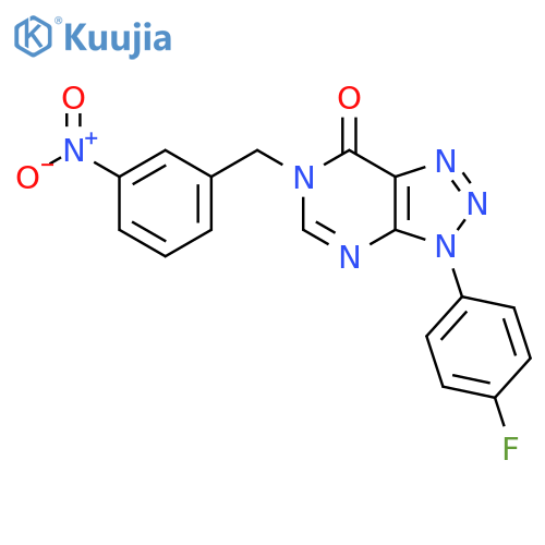 3-(4-fluorophenyl)-6-(3-nitrophenyl)methyl-3H,6H,7H-1,2,3triazolo4,5-dpyrimidin-7-one structure