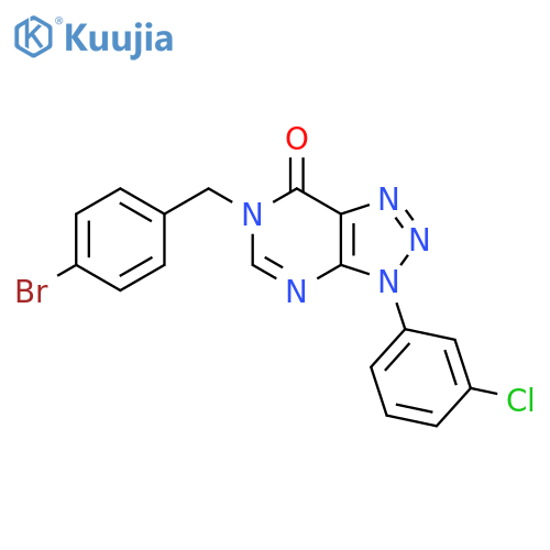 6-(4-bromophenyl)methyl-3-(3-chlorophenyl)-3H,6H,7H-1,2,3triazolo4,5-dpyrimidin-7-one structure