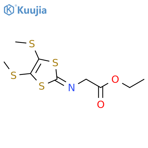 Glycine, N-[4,5-bis(methylthio)-1,3-dithiol-2-ylidene]-, ethyl ester structure