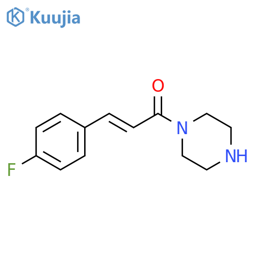 (2E)-3-(4-fluorophenyl)-1-(piperazin-1-yl)prop-2-en-1-one structure