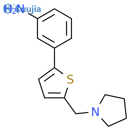 Benzenamine, 3-[5-(1-pyrrolidinylmethyl)-2-thienyl]- structure