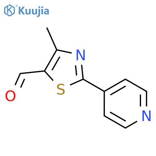 4-methyl-2-(pyridin-4-yl)-1,3-thiazole-5-carbaldehyde structure