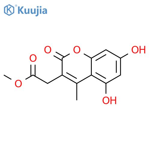 Methyl (5,7-dihydroxy-4-methyl-2-oxo-2H-chromen-3-yl)acetate structure