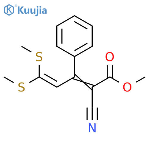 2,4-Pentadienoic acid, 2-cyano-5,5-bis(methylthio)-3-phenyl-, methyl ester structure