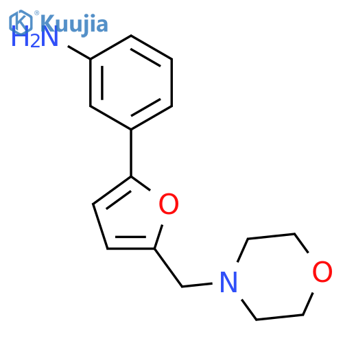 Benzenamine, 3-[5-(4-morpholinylmethyl)-2-furanyl]- structure