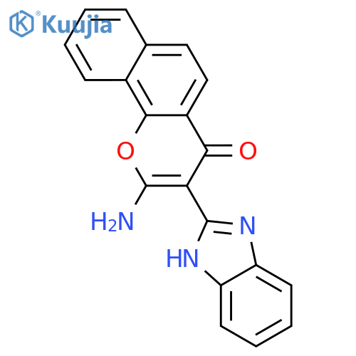 4H-Naphtho[1,2-b]pyran-4-one, 2-amino-3-(1H-benzimidazol-2-yl)- structure