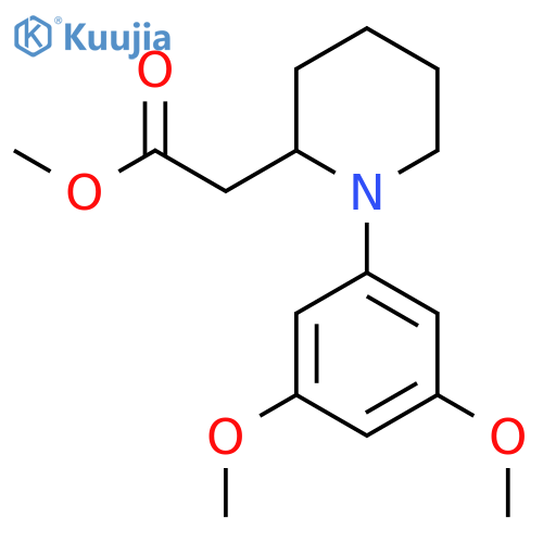 2-Piperidineacetic acid, 1-(3,5-dimethoxyphenyl)-, methyl ester structure