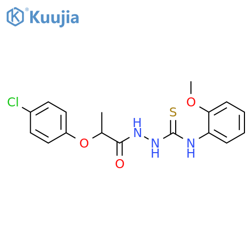 Propanoic acid, 2-(4-chlorophenoxy)-, 2-[[(2-methoxyphenyl)amino]thioxomethyl]hydrazide structure