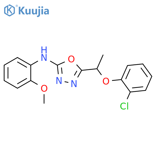 1,3,4-Oxadiazol-2-amine,5-[1-(2-chlorophenoxy)ethyl]-N-(2-methoxyphenyl)- structure