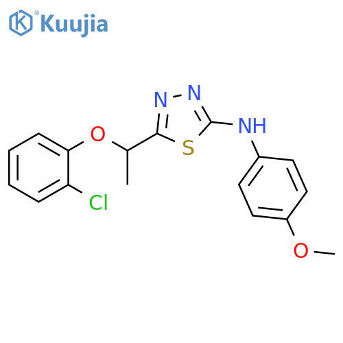 1,3,4-Thiadiazol-2-amine, 5-[1-(2-chlorophenoxy)ethyl]-N-(4-methoxyphenyl)- structure
