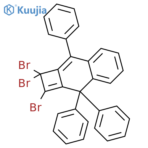 Cyclobuta[b]naphthalene, 1,1,2-tribromo-1,3-dihydro-3,3,8-triphenyl- structure