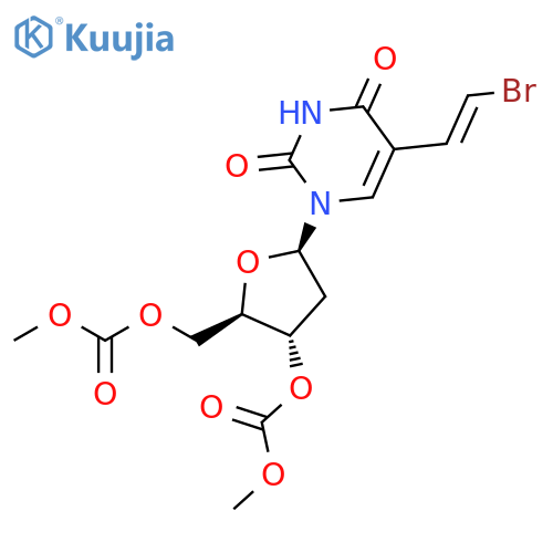 Uridine, 5-(2-bromoethenyl)-2'-deoxy-, 3',5'-bis(methyl carbonate), (E)- (9CI) structure