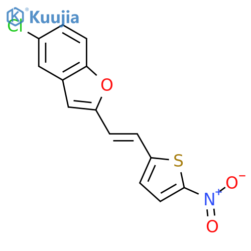 Benzofuran, 5-chloro-2-[2-(5-nitro-2-thienyl)ethenyl]- structure