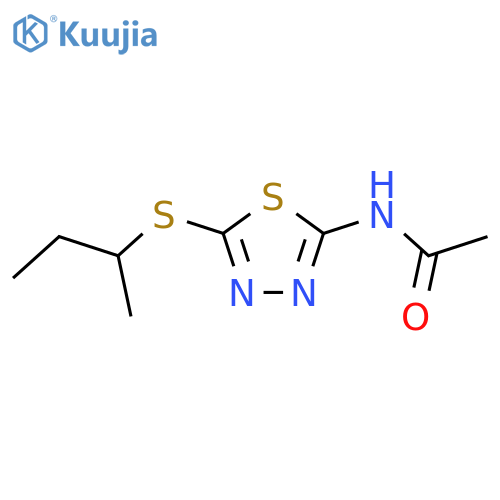 N-[5-(butan-2-ylsulfanyl)-1,3,4-thiadiazol-2-yl]acetamide structure