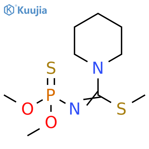 1-Piperidinecarboximidothioic acid, N-(dimethoxyphosphinothioyl)-, methyl ester structure