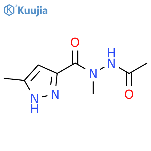 1H-Pyrazole-3-carboxylic acid, 5-methyl-, 2-acetyl-1-methylhydrazide structure