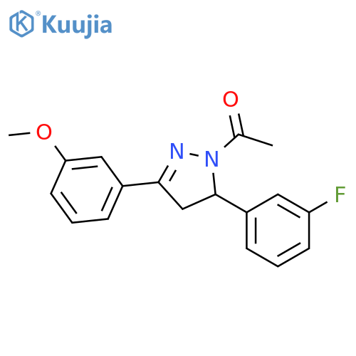 1-5-(3-fluorophenyl)-3-(3-methoxyphenyl)-4,5-dihydro-1H-pyrazol-1-ylethan-1-one structure